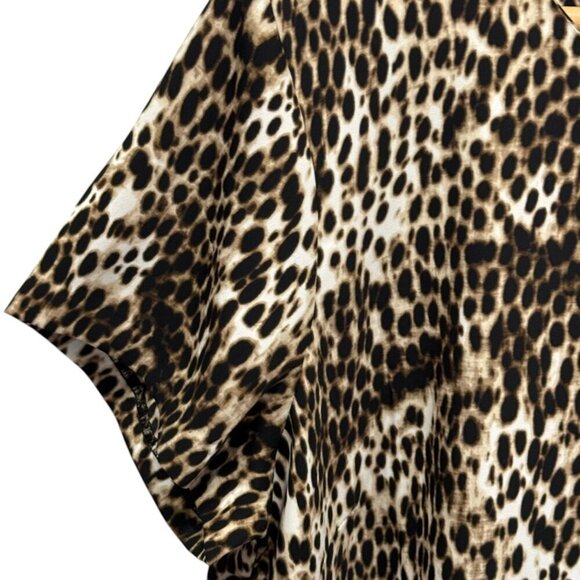 Rachel Zoe Womens Leopard Print Mini Dress Size 12 Brown White - Picture 5 of 6